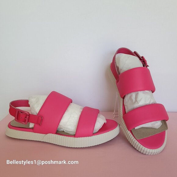 SOREL Ona Streetworks Go-To Slingback Quilted Leather Sandal- Nico/Chalk 9.5 - Picture 1 of 16
